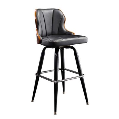 Barstools 28" Retro Faux Leather Upholstered Cushion Dining Chair Kitchen Swivel Counter Height Bar Stools for Pub Coffee Home