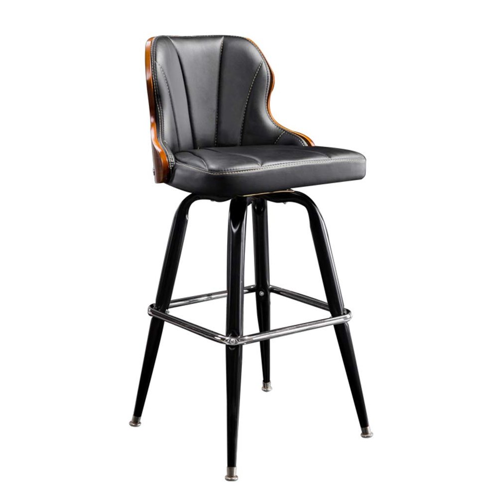 Barstools 28" Retro Faux Leather Upholstered Cushion Dining Chair Kitchen Swivel Counter Height Bar Stools for Pub Coffee Home