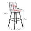 Barstools 28" Retro Faux Leather Upholstered Cushion Dining Chair Kitchen Swivel Counter Height Bar Stools for Pub Coffee Home view 2