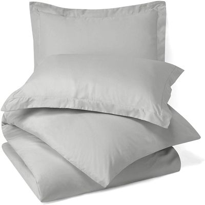 Bedding Castle Egyptian Cotton 1 Piece Comforter Duvet Cover Full Size - 1Pc (1pc Comforter Duvet Cover), Hotel Quality 800 TC,Silver Gray, (90"x90")