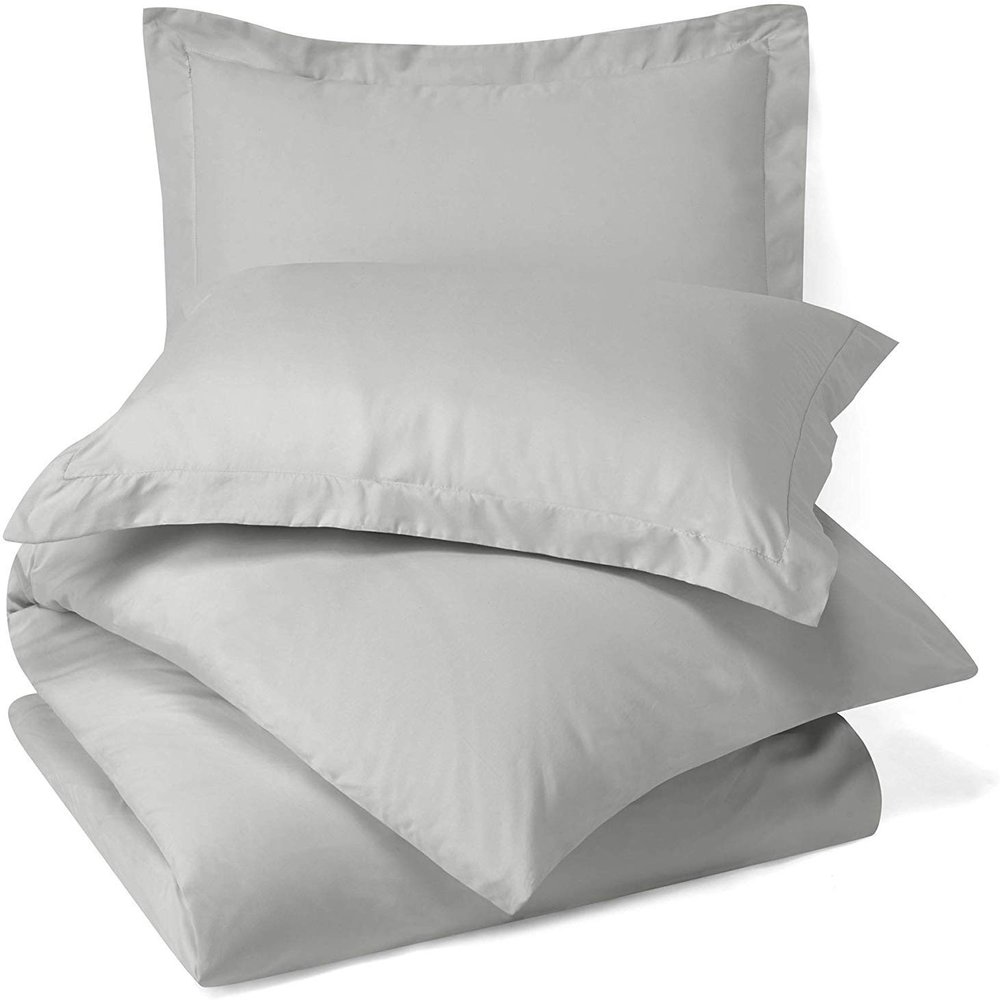 Bedding Castle Egyptian Cotton 1 Piece Comforter Duvet Cover Full Size - 1Pc (1pc Comforter Duvet Cover), Hotel Quality 800 TC,Silver Gray, (90"x90")