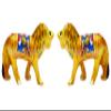 VRINDAVANBAZAAR.COM Handicraft meenakari Lion with Enamel Painting- Set of 2; Size: 1.5 Inch view 1