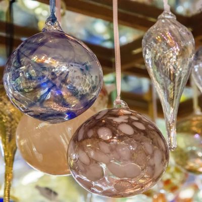 Posterazzi PDDUS15DWI0003LARGE USA, Indiana. Hanging Glass Ornaments and Baubles Photo Print, 24 x 36, Multi