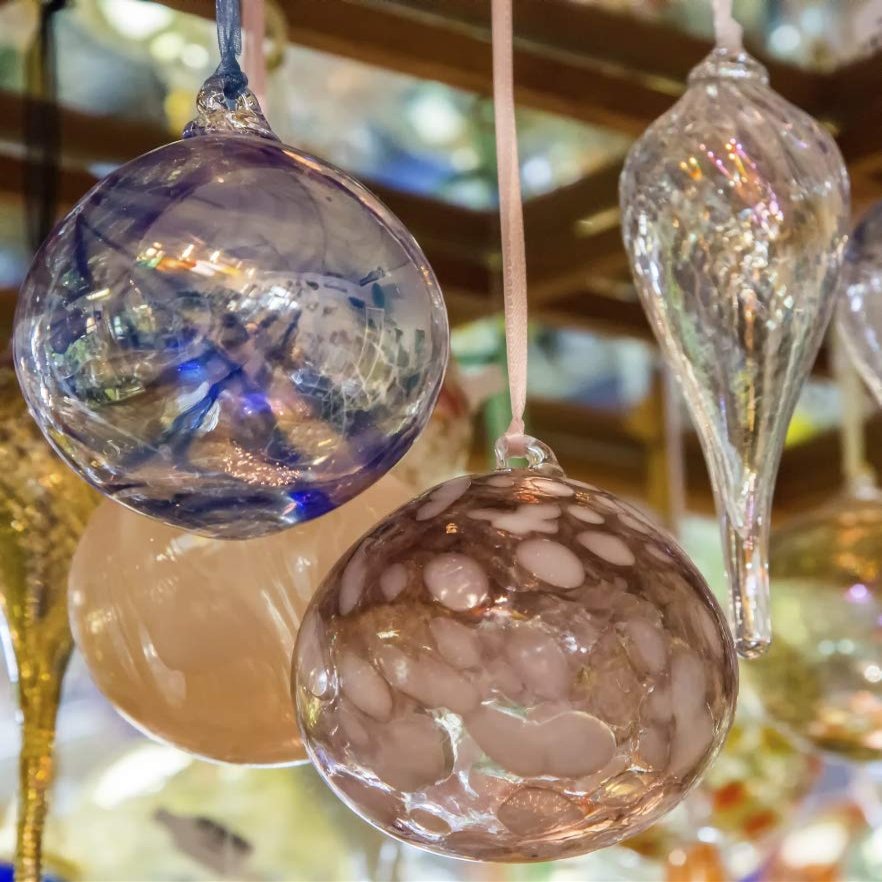 Posterazzi PDDUS15DWI0003LARGE USA, Indiana. Hanging Glass Ornaments and Baubles Photo Print, 24 x 36, Multi