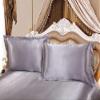 Comfort Bed Store Luxurious Soft Silky Satin 6 Piece (1 Comforter + 1 Duvet Cover + 4 Pillow Cases) Comforter Set, Silver, Olympic Queen view 2