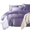 Comfort Bed Store Luxurious Soft Silky Satin 6 Piece (1 Comforter + 1 Duvet Cover + 4 Pillow Cases) Comforter Set, Lilac, Olympic Queen view 1