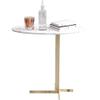Coffee Tables WFF Oval Sofa Side Table, Balcony Lounge Table, Simple Bedside Table, Marble Table Top, Metal Frame -50cm25cm50cm view 1