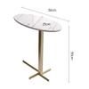 Coffee Tables WFF Oval Sofa Side Table, Balcony Lounge Table, Simple Bedside Table, Marble Table Top, Metal Frame -50cm25cm50cm view 3