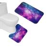 Amagical Galaxy Space Colorful Nebulae Purple Star Sky 3 Piece Bathroom Mat Set Shower Curtain Set Bath Mat Contour Mat Fabric Shower Curtain with 12 Hooks view 2