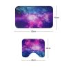 Amagical Galaxy Space Colorful Nebulae Purple Star Sky 3 Piece Bathroom Mat Set Shower Curtain Set Bath Mat Contour Mat Fabric Shower Curtain with 12 Hooks view 3