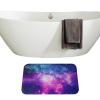 Amagical Galaxy Space Colorful Nebulae Purple Star Sky 3 Piece Bathroom Mat Set Shower Curtain Set Bath Mat Contour Mat Fabric Shower Curtain with 12 Hooks view 4