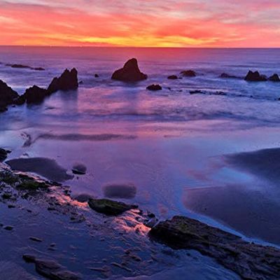 Posterazzi PDDUS38DGU0225 Sunset Over The Pacific Ocean from Seal Rock Along The Oregon Coast Photo Print, 24 x 18, Multi