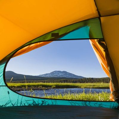 Posterazzi PDDUS38SWR0061LARGE View Through Tent, South, Sparks Lake, Three Sisters Wilderness, Eastern Oregon Photo Print, 24 x 36, Multi