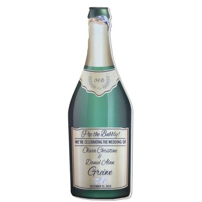 Personalized Life Size Champagne Bottle Sign - Wedding, Bridal Shower, Engagment Party Decoration