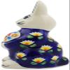 Polmedia Polish Pottery Bunny Figurine - Waterlily Pattern Handmade in Boleslawiec Poland + Certificate of Authenticity view 3