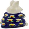 Polmedia Polish Pottery Bunny Figurine - Waterlily Pattern Handmade in Boleslawiec Poland + Certificate of Authenticity view 4