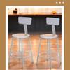 OEF Furnishings OEF6224B/2 Premium Commercial-Grade All-Purpose Round Stool with Backrest (24-inch Height, Gray Frame, Masonite Wood Seat, 2-Pack) view 2