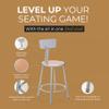 OEF Furnishings OEF6224B/2 Premium Commercial-Grade All-Purpose Round Stool with Backrest (24-inch Height, Gray Frame, Masonite Wood Seat, 2-Pack) view 4