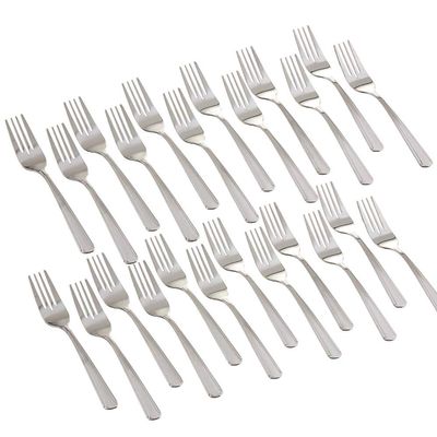 Winco 0001-06 24-Piece Dominion Salad Fork Set, 18-0 Stainless Steel