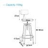 Bar Stool Adjustable and Swivels Bar Chair with Back Round Kitchen Island Breakfast Stool Counter Stools High Stool Vintage Industrial Design, Wood Seat and Gold Legs view 3