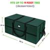 ProPik Christmas Tree Storage Bag, Fits up to 9 Ft. Tall Disassembled Holiday Tree, Heavy Duty Xmas Storage Container, 24"Height X 24" Extra Wide X 60" Long with Top Side Handles and Straps (Green) view 3