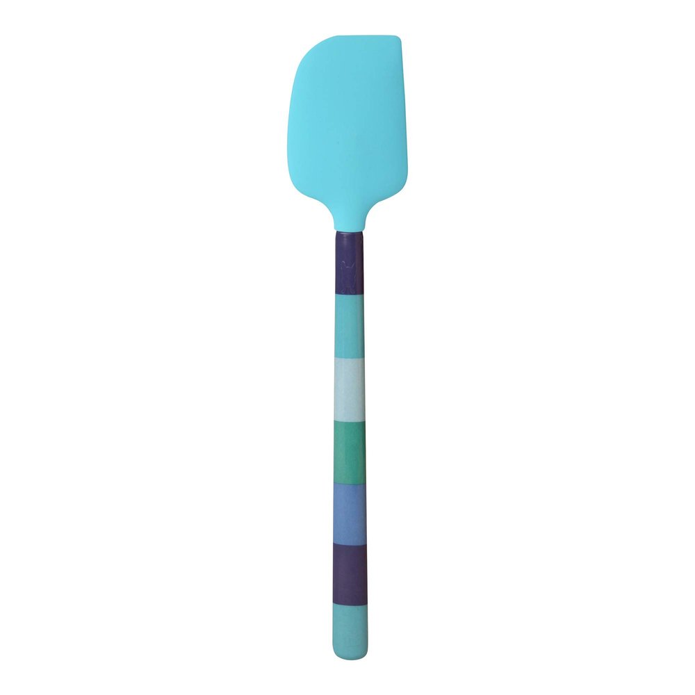 French Bull Easy Grip Melamine Handle Silicone Non-stick Heat Resistant BPA-free Chef Kitchen Utensils for Cooking, Mixing, Baking - Blue, Spatula