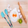 French Bull Easy Grip Melamine Handle Silicone Non-stick Heat Resistant BPA-free Chef Kitchen Utensils for Cooking, Mixing, Baking - Blue, Spatula view 4