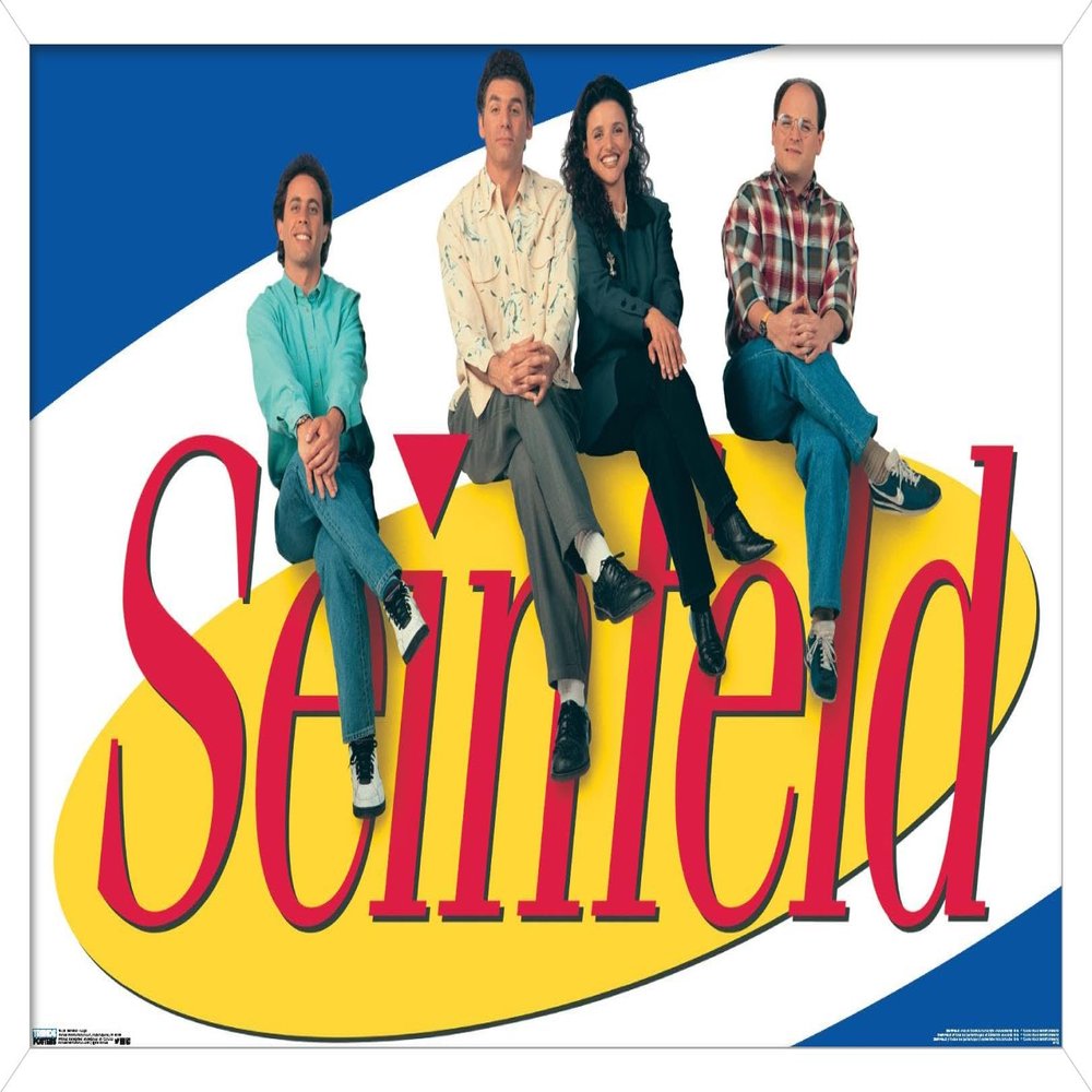 Trends International Seinfeld - Logo Wall Poster, 14.725" x 22.375", White Framed Version