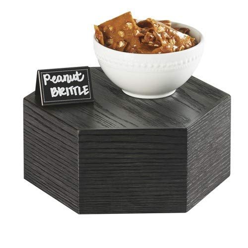 Cinderwood Collection  Hexagon Riser  12DIA x 5H  Dark-Stained Oak