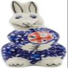 Polmedia Polish Pottery Bunny Figurine - Flowers On The Lake Pattern Handmade in Boleslawiec Poland + Certificate of Authenticity view 2