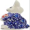 Polmedia Polish Pottery Bunny Figurine - Flowers On The Lake Pattern Handmade in Boleslawiec Poland + Certificate of Authenticity view 3