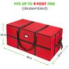 ProPik Christmas Tree Storage Bag, Fits up to 9 Ft. Tall Disassembled Holiday Tree, Heavy Duty Storage Container, 24" Height X 24" Extra Wide X 60" Long with Top and Side Handles and Straps (Red) view 2