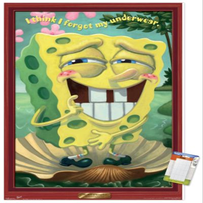 Trends International Nickelodeon Spongebob - Underwear Wall Poster, 22.375" x 34", Premium Poster & Mount Bundle