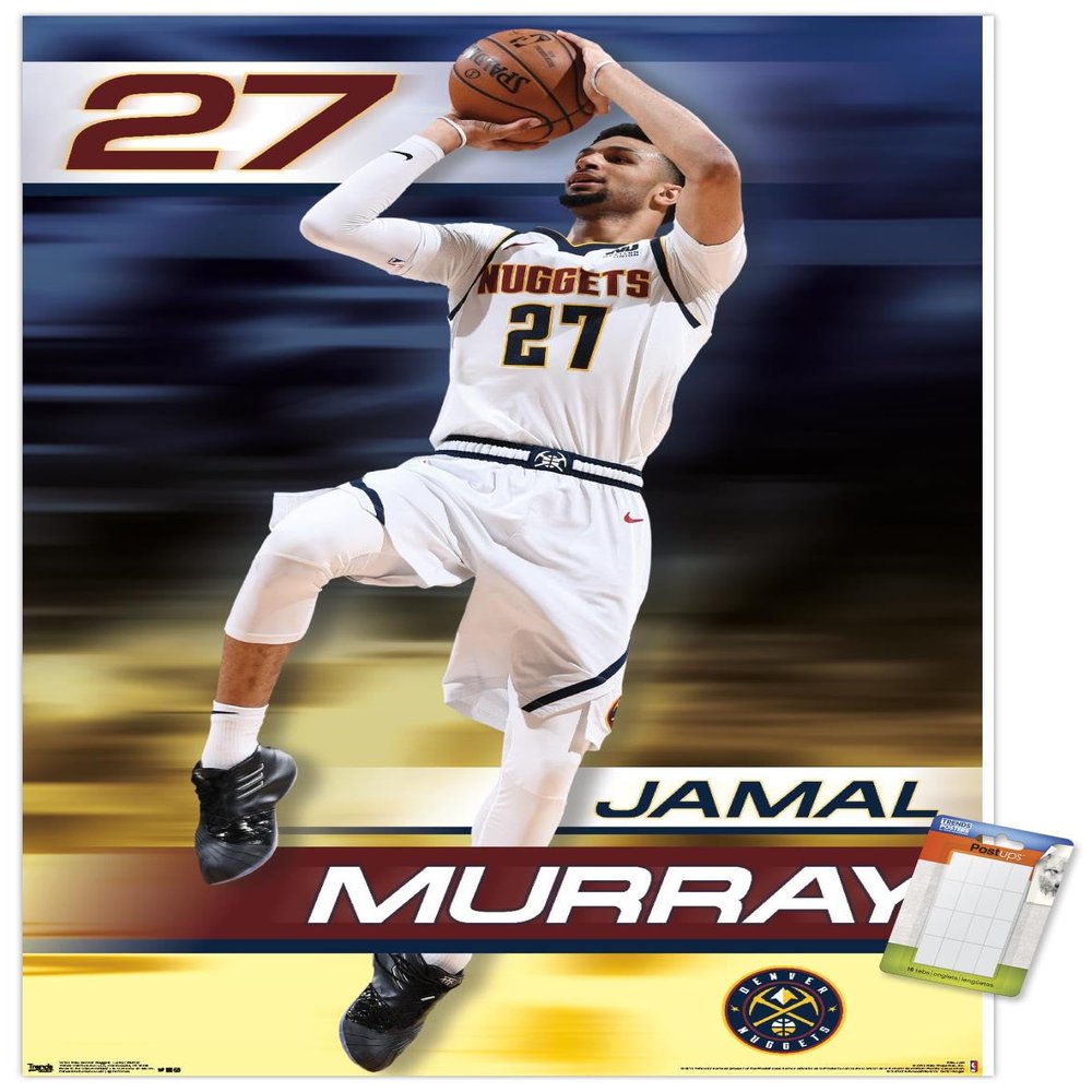 Trends International NBA Denver Nuggets - Jamal Murray 19 Wall Poster, 14.725" x 22.375", Premium Poster & Mount Bundle