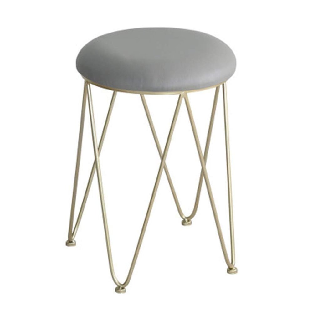 BAR STOOL RENRUIRUI Wrought Iron Polygon Hollow Base PU Soft Bag Cushion with Non-Slip Foot Cover Bar Counter Dressing Table (Color : Multi-Colored)
