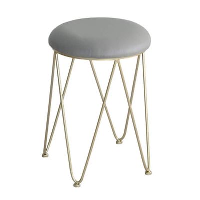 BAR STOOL RENRUIRUI Wrought Iron Polygon Hollow Base PU Soft Bag Cushion with Non-Slip Foot Cover Bar Counter Dressing Table (Color : White)