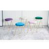 BAR STOOL RENRUIRUI Metal Gold Hollow Polygon Frame Soft Bag Cushion Non-Slip Foot Cover Bar Counter Dressing Table Stool (Color : Pink) view 2