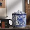 Blue and White Chinese Porcelain Vase Traditional Antique Temple Jar Vase with Base China Ming Style Ceramic Vase Artwork Hand Made Decoration-a H28xd20cm view 1