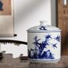 Blue and White Chinese Porcelain Vase Traditional Antique Temple Jar Vase with Base China Ming Style Ceramic Vase Artwork Hand Made Decoration-b H28xd20cm view 1