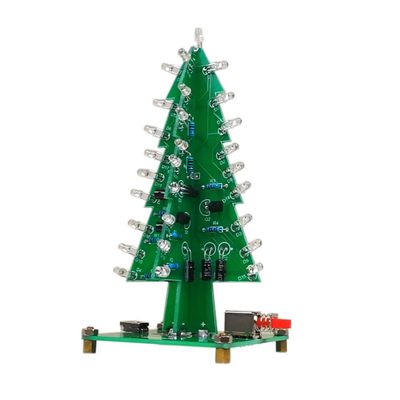Taidacent Christmas Tree Soldering Kit Colorful LED Flash Tree Parts Electric Welding Kit DIY Parts Soldering Electronic Components (Seven-Color lamp Parts + Outer casing + Power Head)