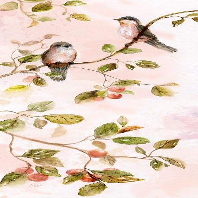 Posterazzi PDX17482LARGE Birds and Blush Blossoms I Photo Print, 15 x 36, Multi