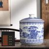 Blue and White Chinese Porcelain Vase Traditional Antique Temple Jar Vase with Base China Ming Style Ceramic Vase Artwork Hand Made Decoration-d H28xd20cm view 1