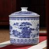 Blue and White Chinese Porcelain Vase Traditional Antique Temple Jar Vase with Base China Ming Style Ceramic Vase Artwork Hand Made Decoration-d H28xd20cm view 2