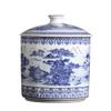 Blue and White Chinese Porcelain Vase Traditional Antique Temple Jar Vase with Base China Ming Style Ceramic Vase Artwork Hand Made Decoration-d H28xd20cm view 3