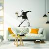 Banksy Flower Throw Wall Vinyl Sticker - Thrower Art Gift Decal - Banksy Flower Decal - Banksy Flower Decal - Banksy Sticker Thrower view 2