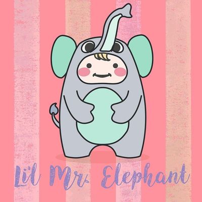Posterazzi PDX1MD4802LARGE Lil Elephant Photo Print, 24 x 24, Multi