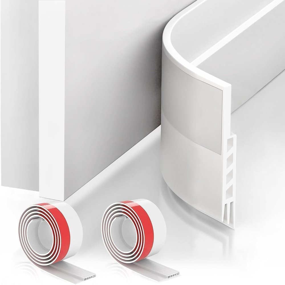 Suptikes 2 Pack Door Draft StopperDoor Sweep for Exterior & Interior Doors,Door Bottom Seal Dust and Noise Insulation Weather Stripping Draft Guard Insulator, 2" W x 39" L,White
