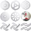Mudder 9 Pieces Meat Grinder Blades Plate Discs Stainless Steel Food Knife Cutter Meat Grinder Replacement Parts for Size 5 Stand Mixer Accessories view 1