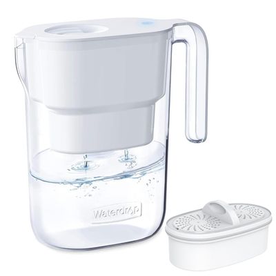 Waterdrop PT-05W Water Filter Pitcher, 7-Cup Capacity, NSF Certified, 5X Longer Filter Life, Up to 200 Gallons, for Fridge, Countertop, and Gift Giving, Reduces PFOA/PFOS, Chlorine, White