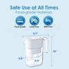 Waterdrop PT-05W Water Filter Pitcher, 7-Cup Capacity, NSF Certified, 5X Longer Filter Life, Up to 200 Gallons, for Fridge, Countertop, and Gift Giving, Reduces PFOA/PFOS, Chlorine, White view 3